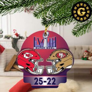 Kansas City Chiefs NFL 4 Time Champs Super Bowl LVIII 2024 Champions Christmas Tree Decorations Ornament