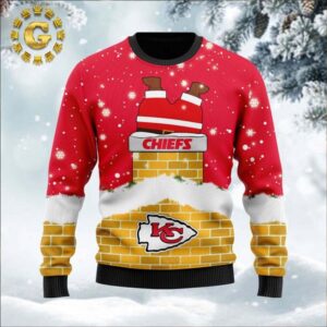 Kansas City Chiefs Red Yellow Santa Claus Ugly Wool Ugly Christmas Sweater Gift For Holiday