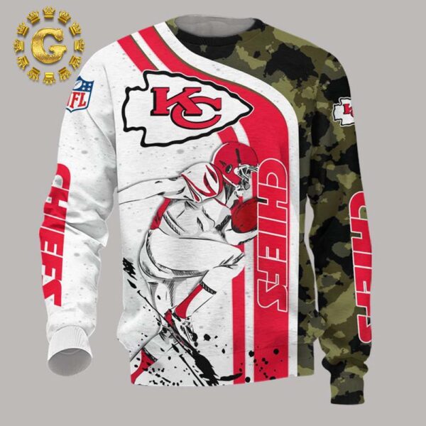 Kansas City Chiefs White Red Camo Gift For Fan Pattern Classic Gift For Fans Christmas Ugly Sweater