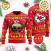 NFL Kansas City Chiefs Funny Grinch Christmas Panttern Classic Knitted White Christmas Ugly Sweater