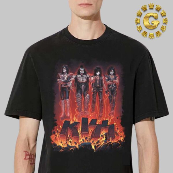 Kiss Anline Merch Tee Halloween Conjuring Flames Unisex T-Shirt