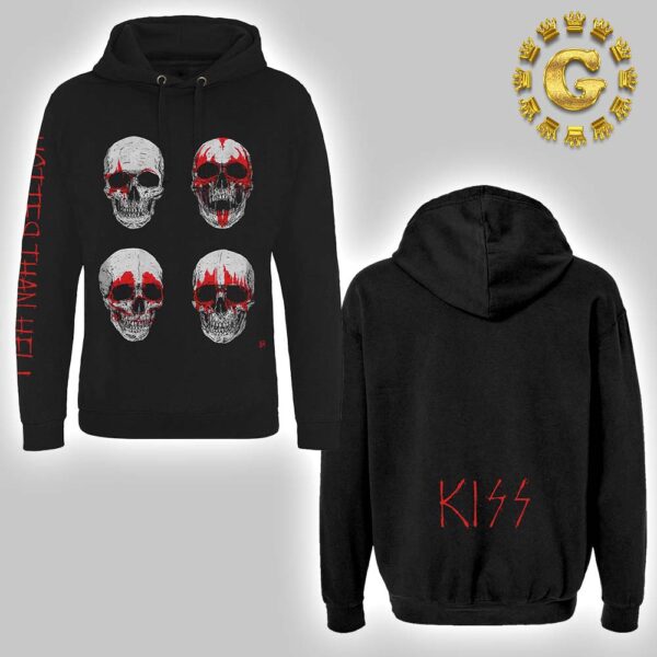 Kiss Anline Merch Tee Halloween Hotter Than Hell Skulls Unisex Hoodie Shirt