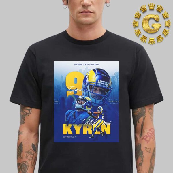 Kyren Williams From Los Angeles Rams Touchdown In 9 Straight Games NFL 2024 Unisex T-Shirt