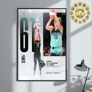 Leonie Fiebich From New York Liberty Reach 61 Points Most By A Rookie In WNBA Finals History Home Decor Poster Canvas