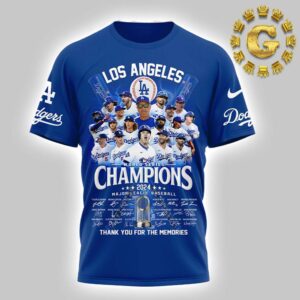 Los Angeles Dodger World Series Champions Major League Baseball Thank You For The Memories 2024 Unisex T-Shirt