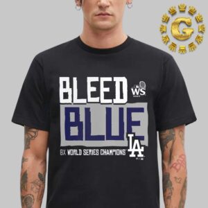 Los Angeles Dodgers Black 2024 World Series Champions Bleed Blue Unisex T-Shirt