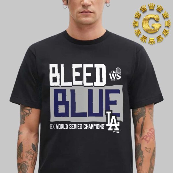 Los Angeles Dodgers Black 2024 World Series Champions Bleed Blue Unisex T-Shirt