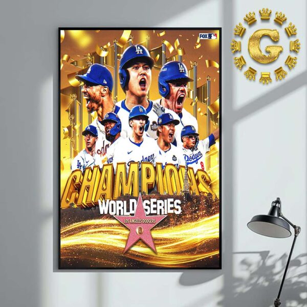 Los Angeles Dodgers Champions World Series 2024 MLB Home Decor Poster Canvas