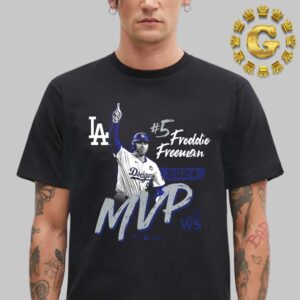 Los Angeles Dodgers Freddie Freeman Black 2024 World Series MVP Curveball Unisex T-Shirt