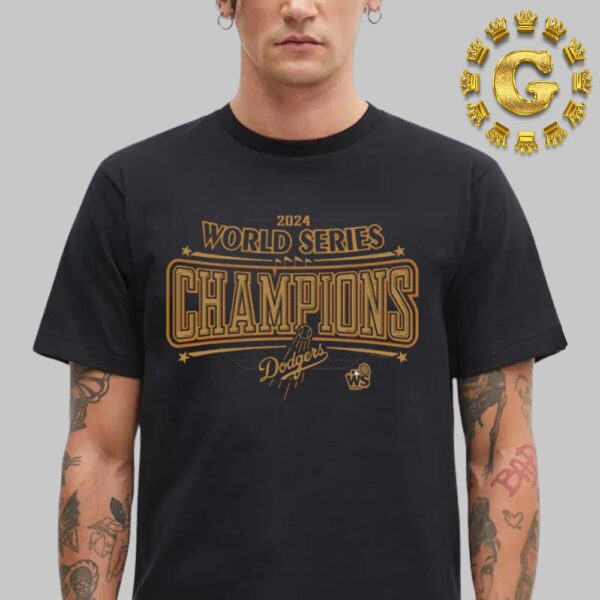 Los Angeles Dodgers Mitchell And Ness Black 2024 World Series Champions Unisex T-Shirt