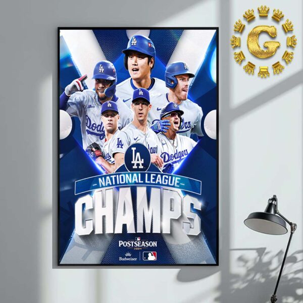 Los Angeles Dodgers National League Champions MLB Postseason 2024 Home Decor Poster Canvas