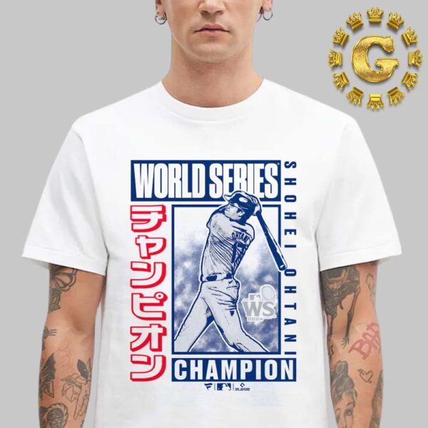 Los Angeles Dodgers Shohei Ohtani Fanatics White 2024 World Series Champions Kanji Swing Unisex T-Shirt