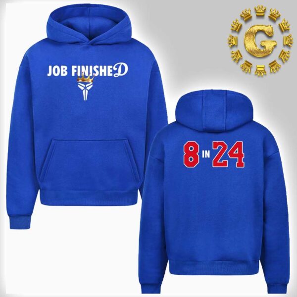 Los Angeles Dodgers x Kobe Bryant Official Nike Gear Via Vanessa Bryant Job Finished 8 In 24 Two Sides Unisex Hoodie Shirt