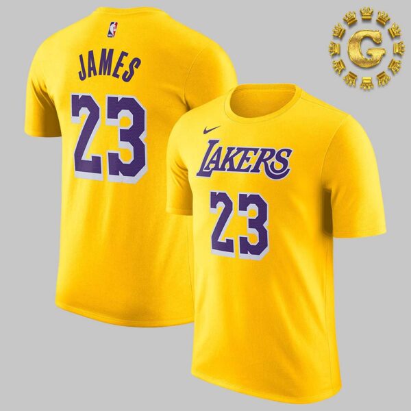 Los Angeles Lakers Nike Icon Name And Number 23 Lebron James Two Side T-Shirt