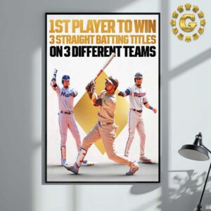 Luis Arraez Makes Hits tory 1st Player To Win 3 Straight Batting Titles On 3 Different Teams Home Decor Poster Canvas