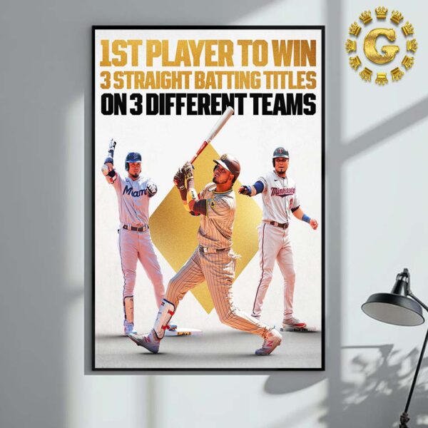 Luis Arraez Makes Hits tory 1st Player To Win 3 Straight Batting Titles On 3 Different Teams Home Decor Poster Canvas