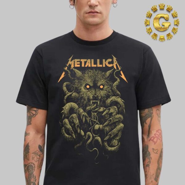 Metallica Of Wolf And Ktulu By Rob Borbas Black Unisex T-Shirt