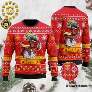 NFL Kansas City Chiefs Arrowhead Chop Pattern Classic Gift For Fans Christmas Ugly Sweater