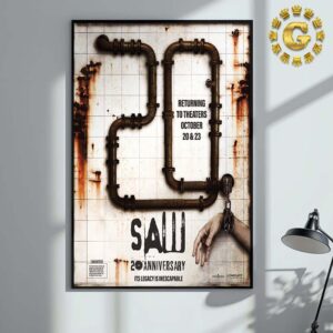 New Poster For The 20th Anniversary Of SAW Returning To Theaters October 20 And 23 Home Decor Poster Canvas