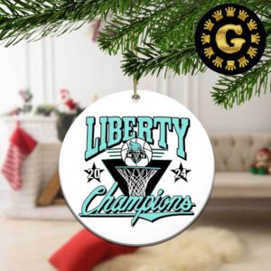 New York Liberty 2024 WNBA Finals Champions Hometown Ceramic Christmas Decorations Ornament