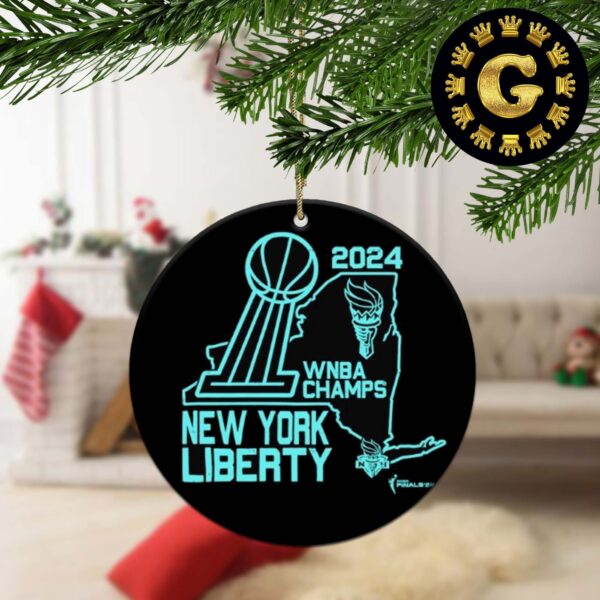 New York Liberty 2024 WNBA Finals Champions Hometown Holiday Xmas Gift Christmas Tree Decorations Ceramic Ornament