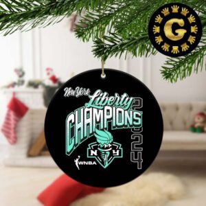 New York Liberty 2024 WNBA Finals Champions Hometown Xmas Holiday Gift Ceramic Christmas Decorations Ornament