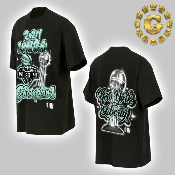 New York Liberty Round 21 Black 2024 WNBA Finals Champions Airbrush Unisex T-Shirt