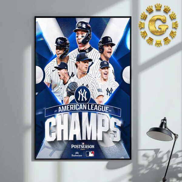 New York Yankees Is American League Champions MLB Postseason 2024 Home Decor Poster Canvas