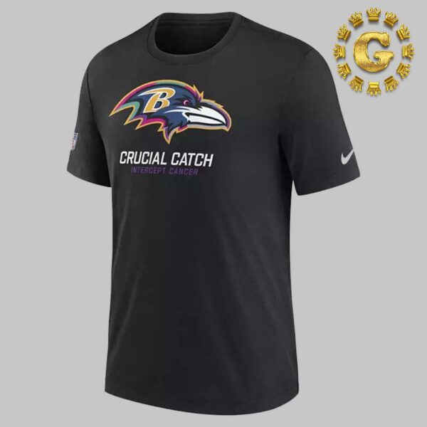 Nike Baltimore Ravens Crucial Catch 2024 Black Unisex T-Shirt