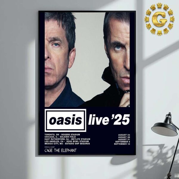 Oasis Event Poster Dates List Tour Live 25 Start In Toronto ON In Rogers Stadium On August 24 Home Decor Poster Canvas