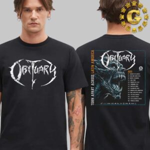 Obituary Band Poster Dates Lists Tour Apart Across Latin America 2025 Two Side Unisex T-Shirt