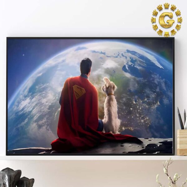 Official First Look At Superman And Krypto Wall Decor Poster Canvas