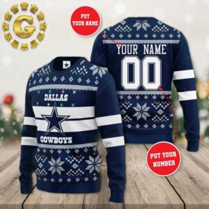 Personalized Dallas Cowboys Christmas Light Cowboys Xmas 2024 Holiday Gift Ugly Christmas Sweater