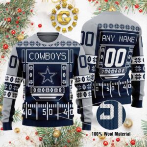 Personalized Dallas Cowboys NFL Football Station Cowboys Pattern Ugly Christmas Sweater