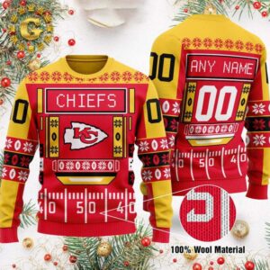 Personalized Kansas City Chiefs Custom Name Number 2024 Ugly Christmas Sweater