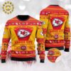 Perspnalized Kansas City Chiefs Custom Name Number Red Panttern Classic Knitted White Christmas Ugly Sweater