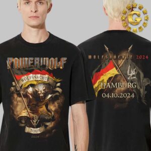 Powerwolf Wolfsnachte Tour 2024 Merch Tee At Hamburg In Germany On October 4th 2024 Two Side Unisex T-Shirt