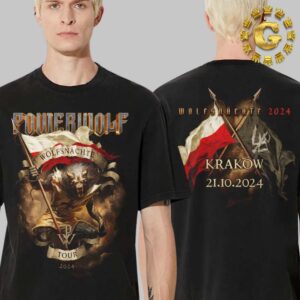 Powerwolf Wolfsnachte Tour 2024 Merch Tee At Krakow In Poland On October 21th 2024 Two Side Unisex T-Shirt