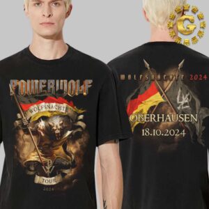 Powerwolf Wolfsnachte Tour 2024 Merch Tee At Oberhausen In Germany On October 18th 2024 Two Side Unisex T-Shirt