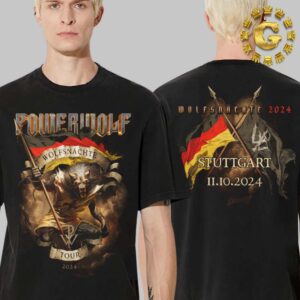 Powerwolf Wolfsnachte Tour 2024 Merch Tee At Stuttgart In Germany On October 11th 2024 Two Side Unisex T-Shirt