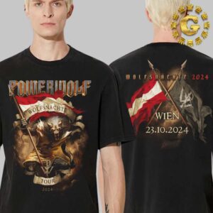 Powerwolf Wolfsnachte Tour 2024 Merch Tee At Wien In Austria On October 23th 2024 Two Side Unisex T-Shirt