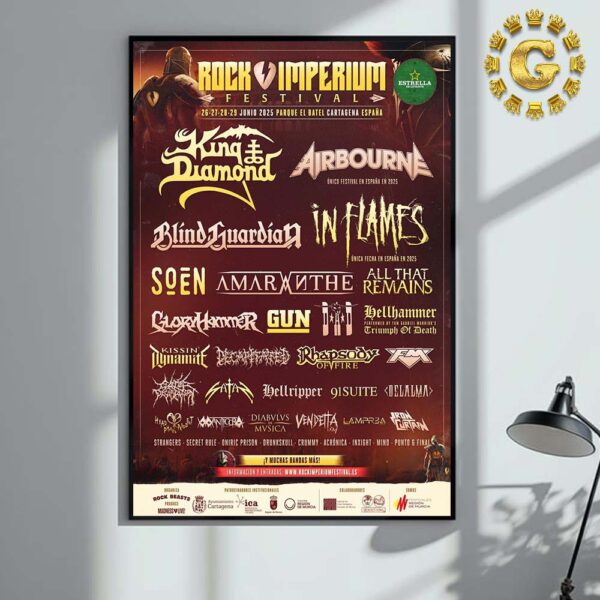 Rock Imperium Festival 2025 De Junio 2025 Parque EL Batel En Cartagena Espana Home Decor Poster Canvas