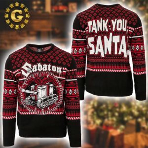 Sabaton Tank You Santa X-mas Panttern Classic Knitted White Christmas Ugly Sweater