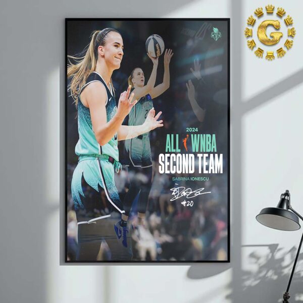 Sabrina Ionescu From New York Liberty All WNBA First Team 2024 Home Decor Poster Canvas