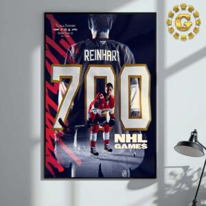 Sam Reinhart From Florida Panthers Loose For 700 Game NHL Home Decor Poster Canvas