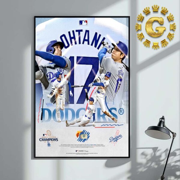 Shohei Ohtani Los Angeles Dodgers Fanatics Authentic 2024 World Series Champions Home Decor Poster Canvas