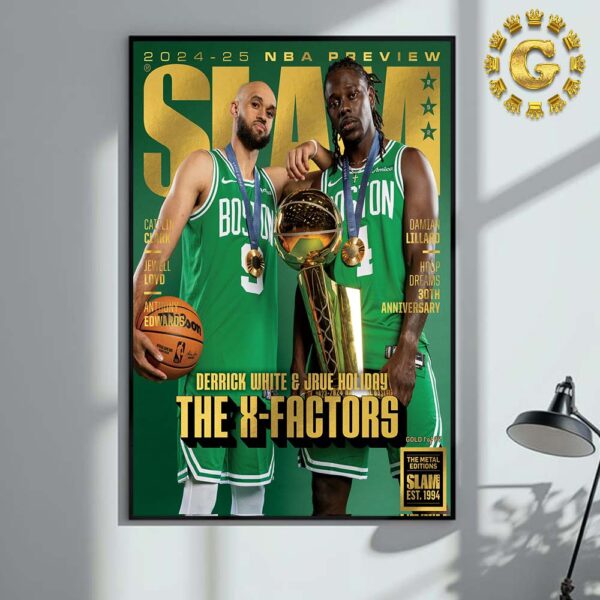 Slam 252 Cover Gold Derrick White And Jrue Holiday Won Big This Past Summer First The NBA Chip And Then The Olympic Gold Home Decor Poster Canvas