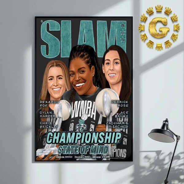 Slam 253 Poster New York Liberty Champions State Of Mind WNBA 2024 Home Decor Poster Canvas