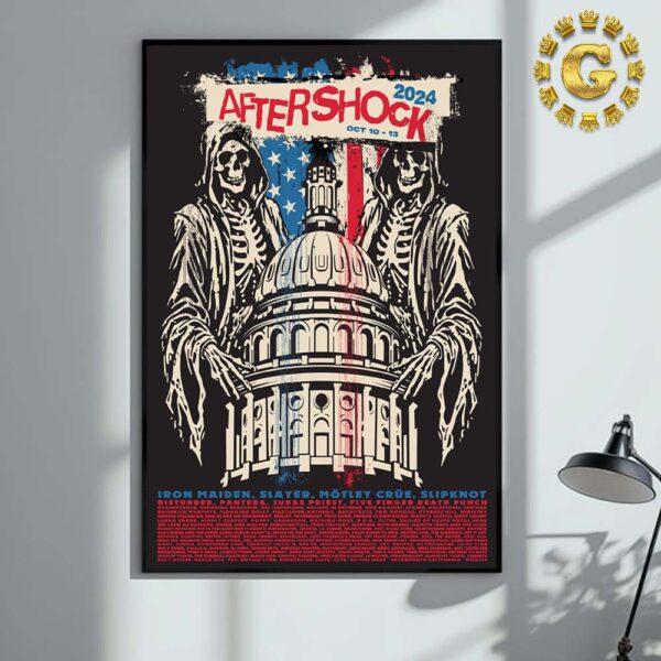 Slayer Official Poster Aftershock 2024 At Aftershock In Sarramento CA On October 10th And 13th 2024 Home Decor Poster Canvas