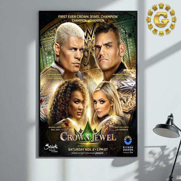 The First Ever Crown Jewel Champions Will Be Crowned In Riyadh Saudi Arabia At WWE CrownJewel On November 2 2024 Home Decor Poster Canvas